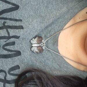 Brighton silver and brown butterfly metamorphosis women's necklace used